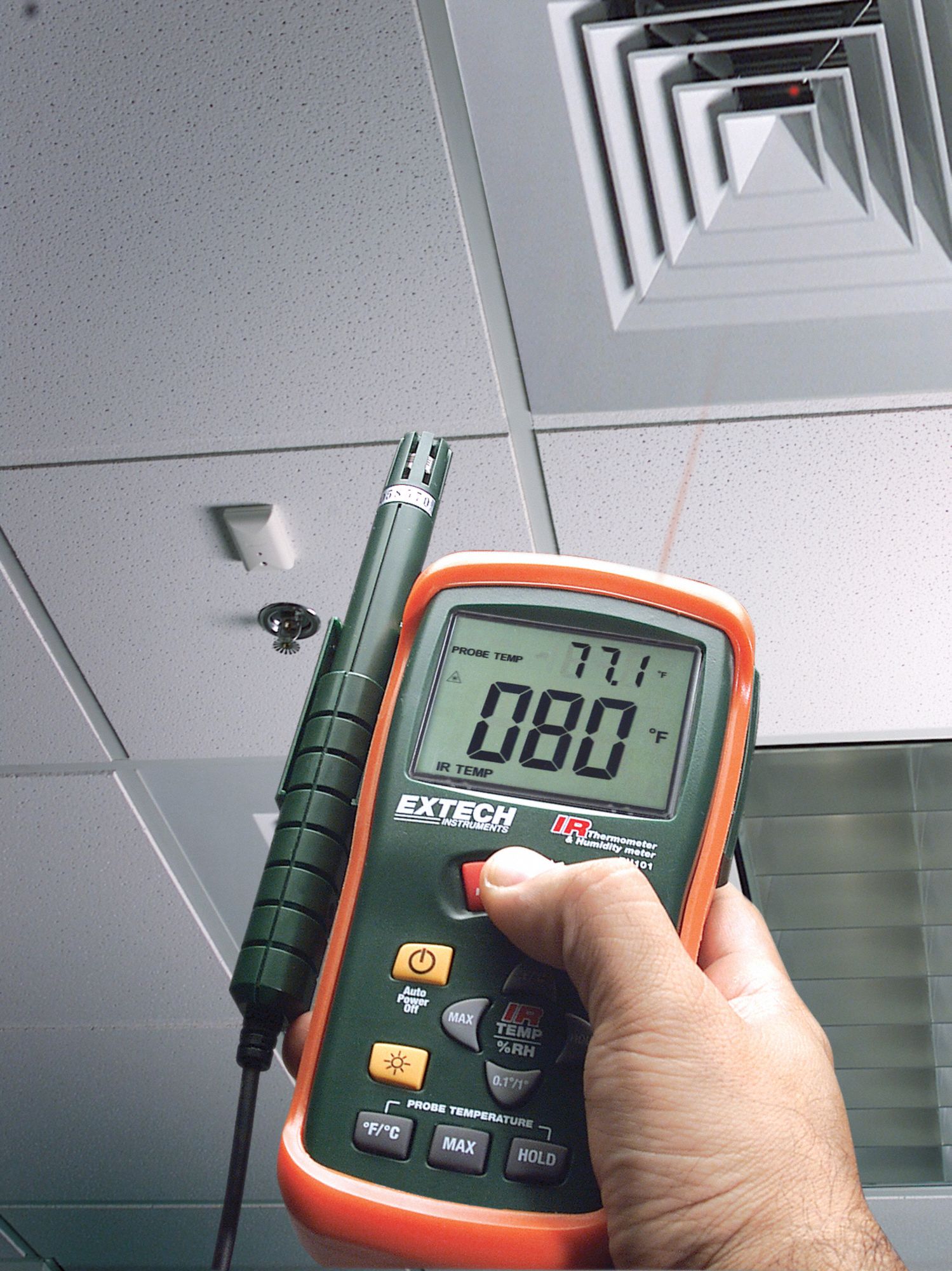Extech RH101 Hygro-Thermometer IR Thermometer Humidity 