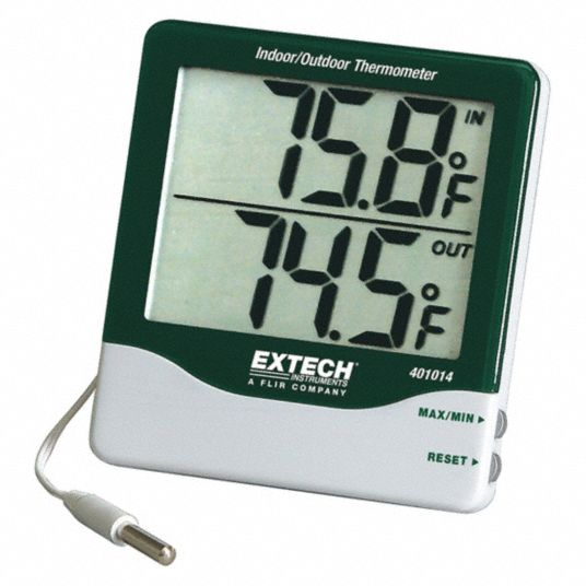 EXTECH Digital Thermometer Indoor/Outdoor, Indoor Temp, Outdoor Temp