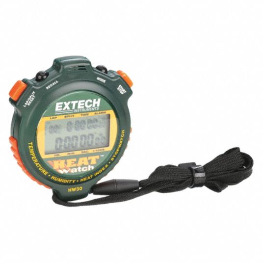 EXTECH, +/-5 Seconds Per Day, Count Down, Heat Index Digital Stopwatch ...