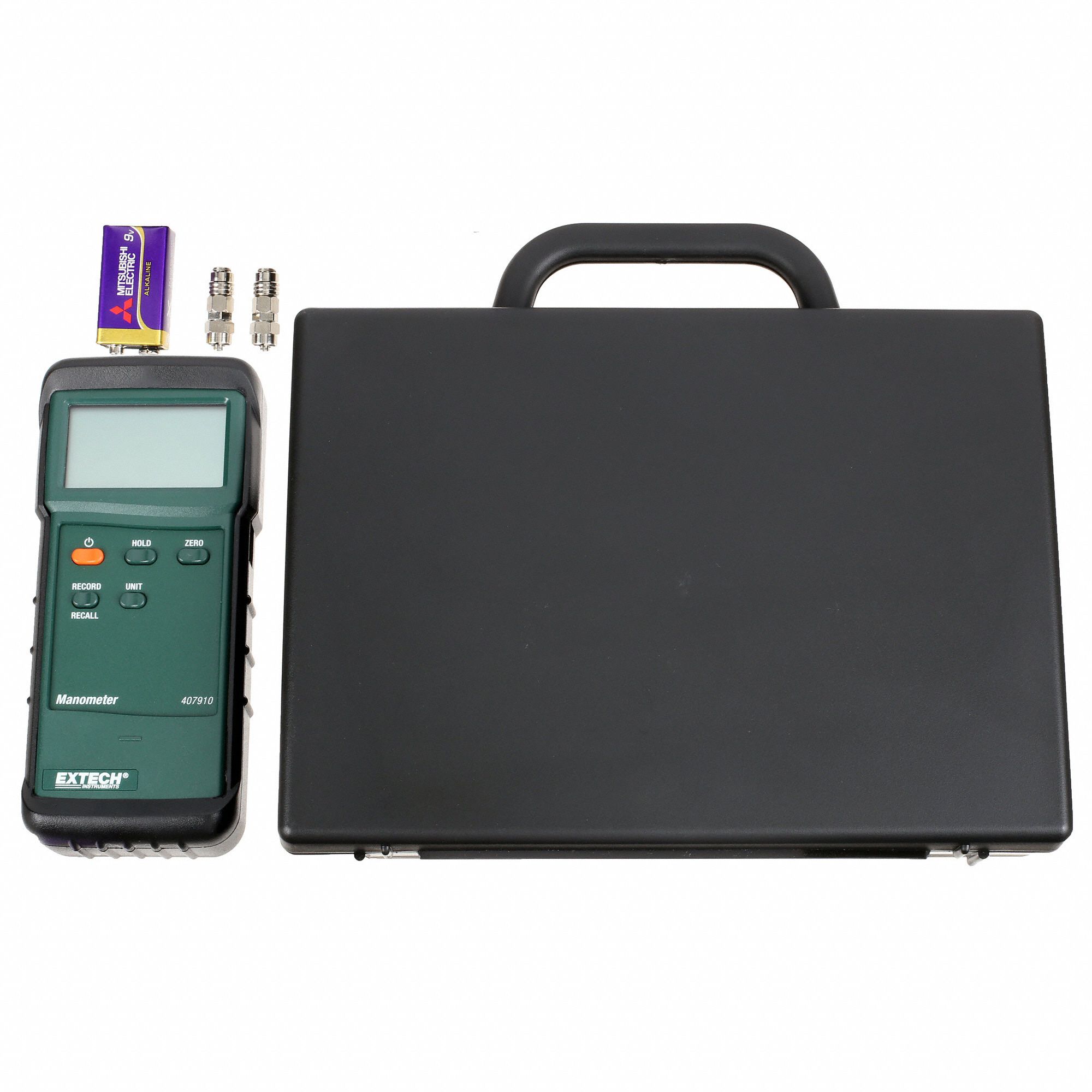 EXTECH Digital Manometer 29 psi to 29 psi, Dual LCD, 4 mm Hose Barb