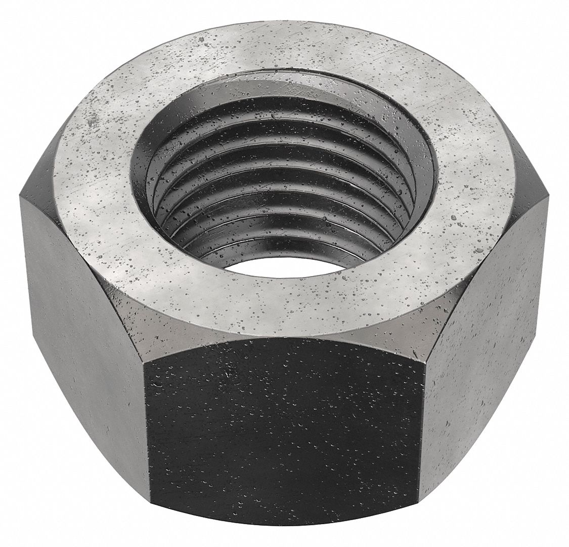 Hex Nut: Std Hex, 3/8"-24 Thread, 9/16 in Hex Wd, 21/64 in Hex Ht, Steel, Grade 5, Plain, 100 PK