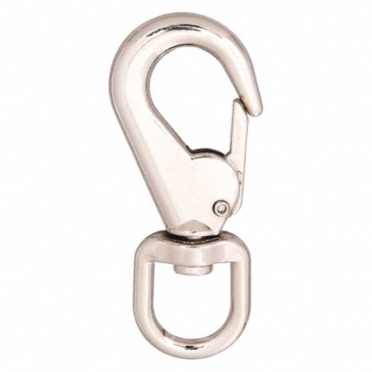 1 Swivel Spring Snap Hook - Nickel Swivel Spring Snap Hook in