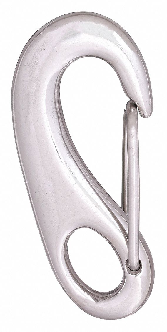 Spring Snap: 1 Snaps, 165 lb Working Load Limit, Wire Gate, Stainless Steel