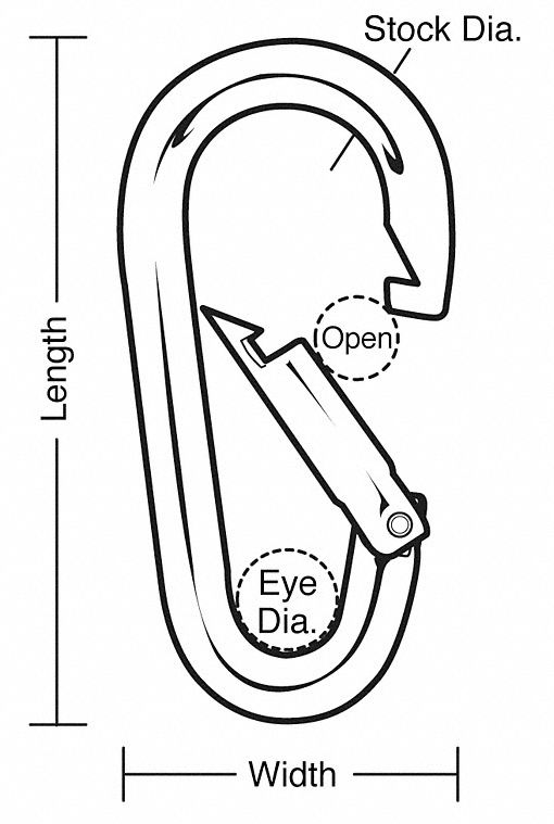 LUCKY LINE PRODUCTS Spring Snap, Heavy Duty Load Rated, 5/16 in Stock