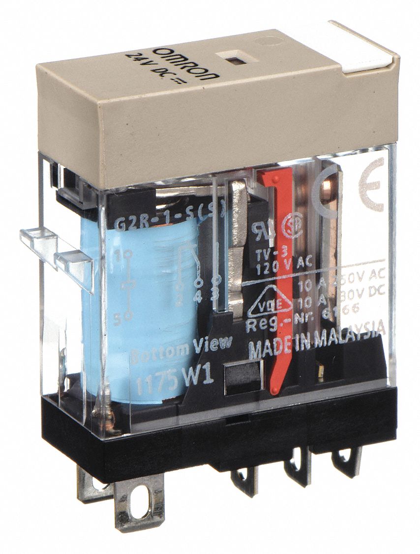 GENERAL PURPOSE RELAY, SOCKET MOUNTED, 10 A CURRENT RATING, 24V DC, 5 PINS/TERMINALS, SPDT