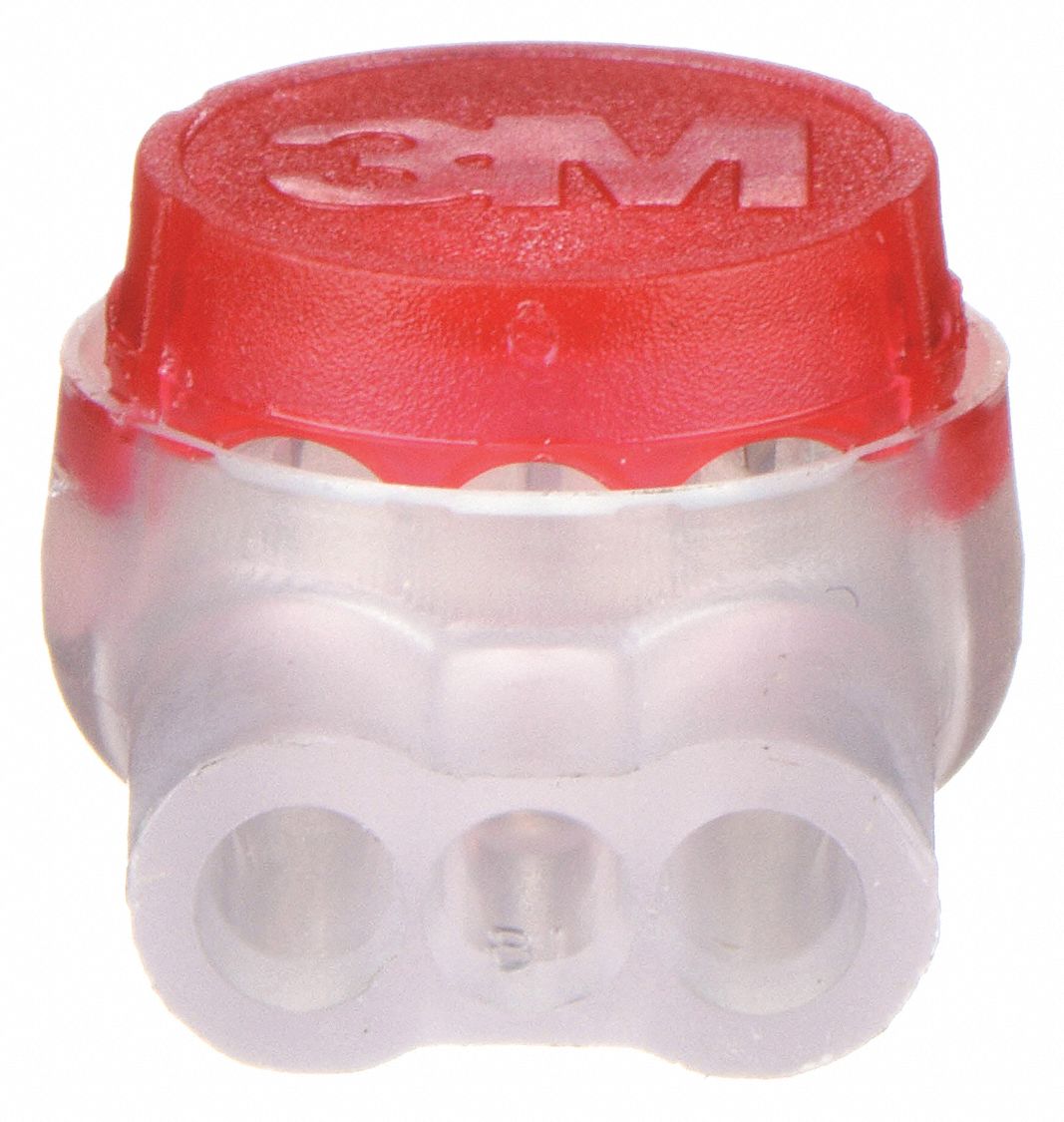 Insulation Displacement Connector: 3 Ports, Red, 26 AWG – 19 AWG Run Size Range, 600 V