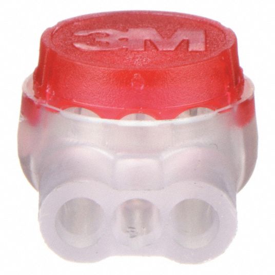 CORNING Insulation Displacement Connector: Red, Butt Splice, 3 Ports, 100 PK