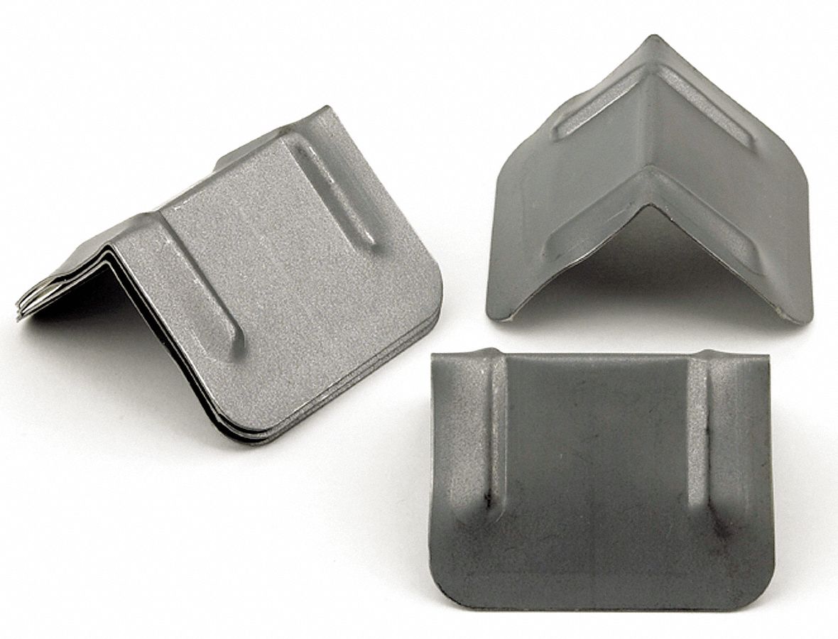 GRAINGER APPROVED Strapping Guards, Steel, Length 2 in, Width 3 in, PK