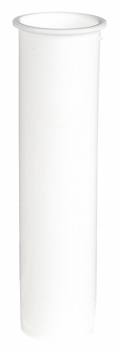 Tailpiece: Plastic, White, 1 1/2 in Nominal Pipe Size, 6 in Overall Lg, Flanged