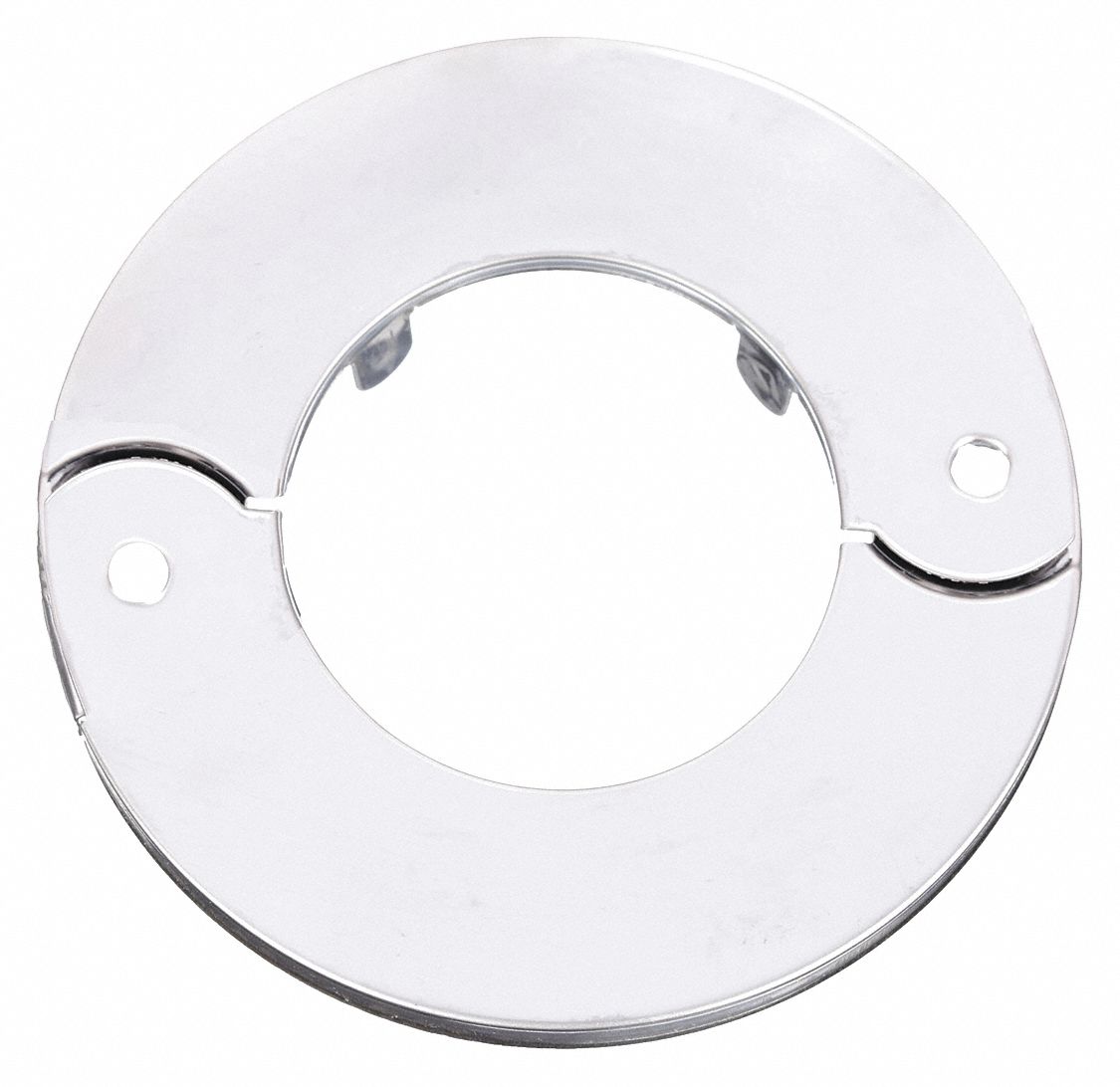 ESCUTCHEON: STAINLESS STEEL, SILVER, 3⅝ IN OVERALL DIAMETER, ¼ IN H, SLIP