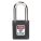 LOCKOUT PADLOCK, KEYED DIFFERENT, THERMOPLASTIC, STANDARD BODY, METAL, BLACK