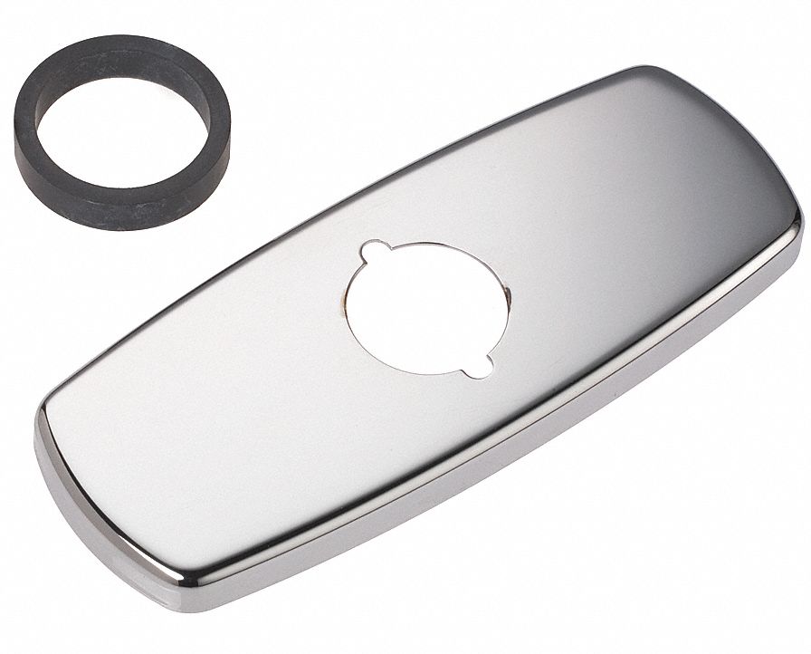 Trim and Cover Plate: For OPTIMA/OPTIMA Plus Series, Brass, Chrome Finish, 2 1/2 in Overall Wd