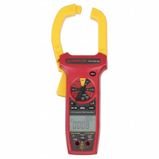 AMPROBE, Clamp-Jaw Jaw, CAT III 1000V/CAT IV 600V, Digital Clamp Meter ...