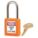 LOCKOUT PADLOCK, KEYED DIFFERENT, THERMOPLASTIC, STANDARD BODY, METAL, ORANGE