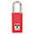 LOCKOUT PADLOCK, KEYED DIFFERENT, THERMOPLASTIC, LONG BODY, METAL, STD, RED