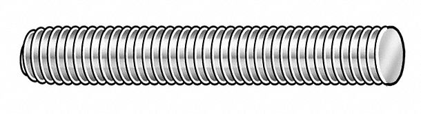 GRAINGER APPROVED M51070.050.1000 Threaded Rod,A2 SS,M5-0.8x1m 