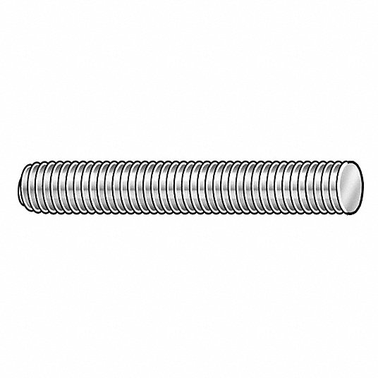 RH 2 Units 316 Stainless Steel Threaded Rods 3/8"-24 x 1 Ft Length 