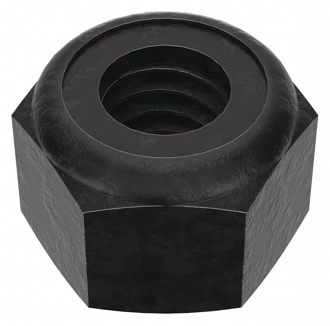 Lock Nut: Nylon Insert, Std Hex, 5/16"-18 Thread Size, Steel, Grade 8, Black Oxide, 100 PK