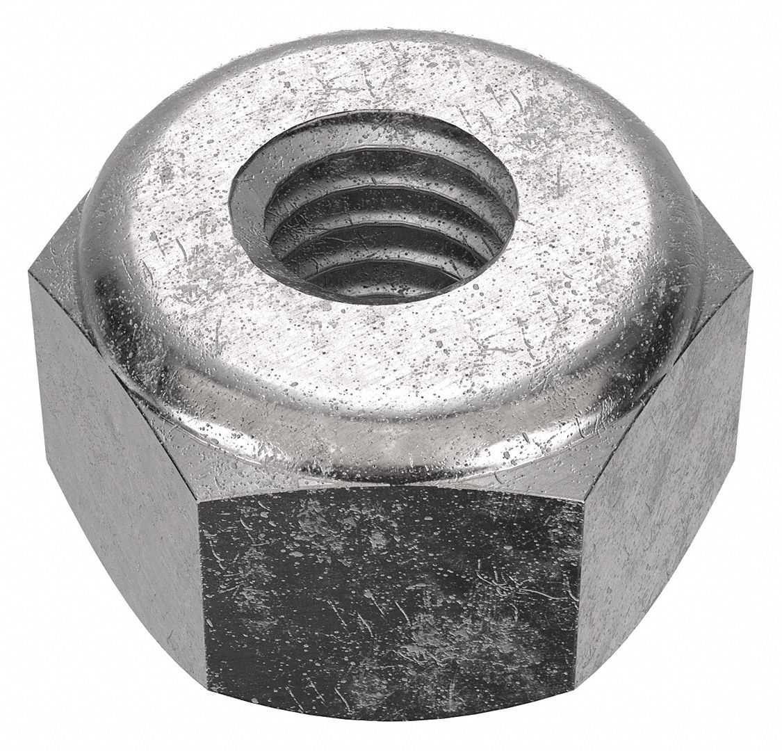 Lock Nut: Nylon Insert, Jam Hex, #10-32 Thread Size, Stainless Steel, 18-8, Plain, 50 PK