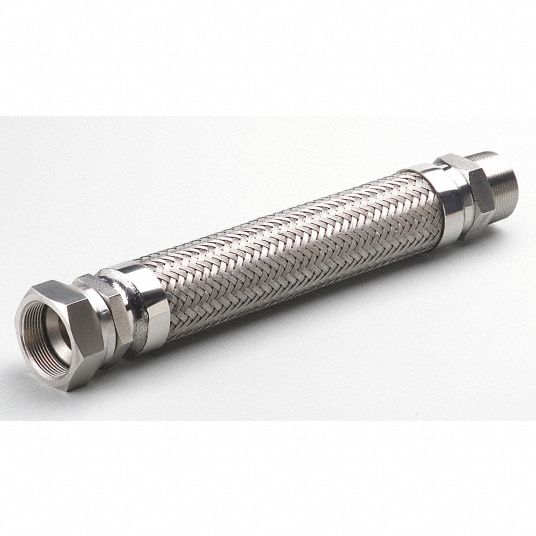 HOSE MASTER Flexible Metal Hose Assembly, 316 Stainless Steel, 1 in, 12