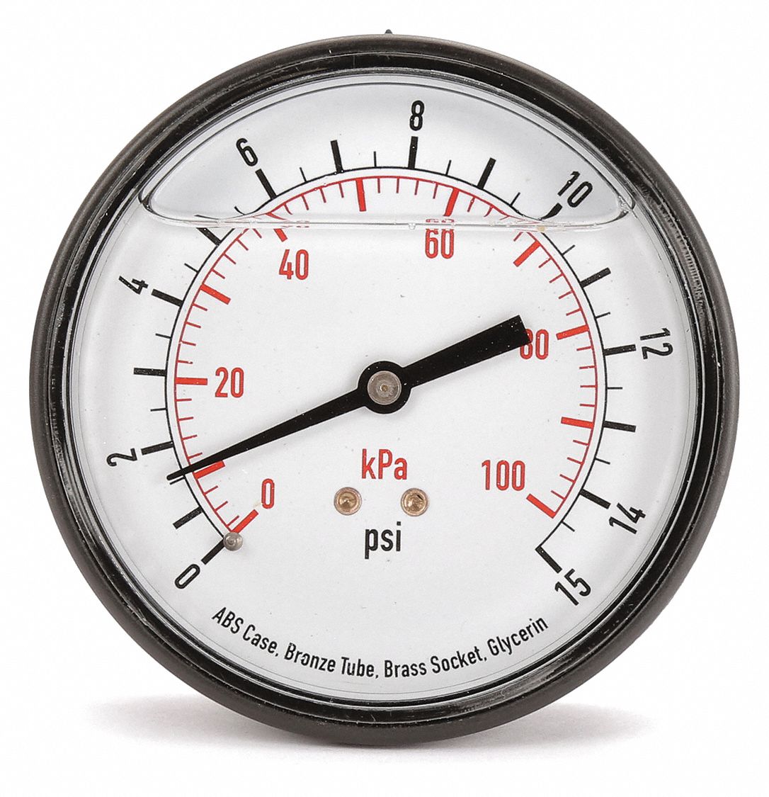 GRAINGER APPROVED Pressure Gauge, Liquid Filled, 31/2 In 4FLL94FLL9