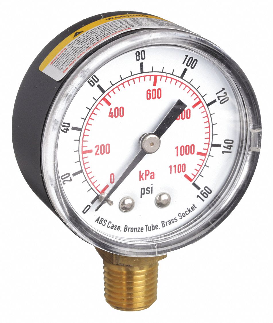 MANOMETRE,2 PO,160 PSI,INF
