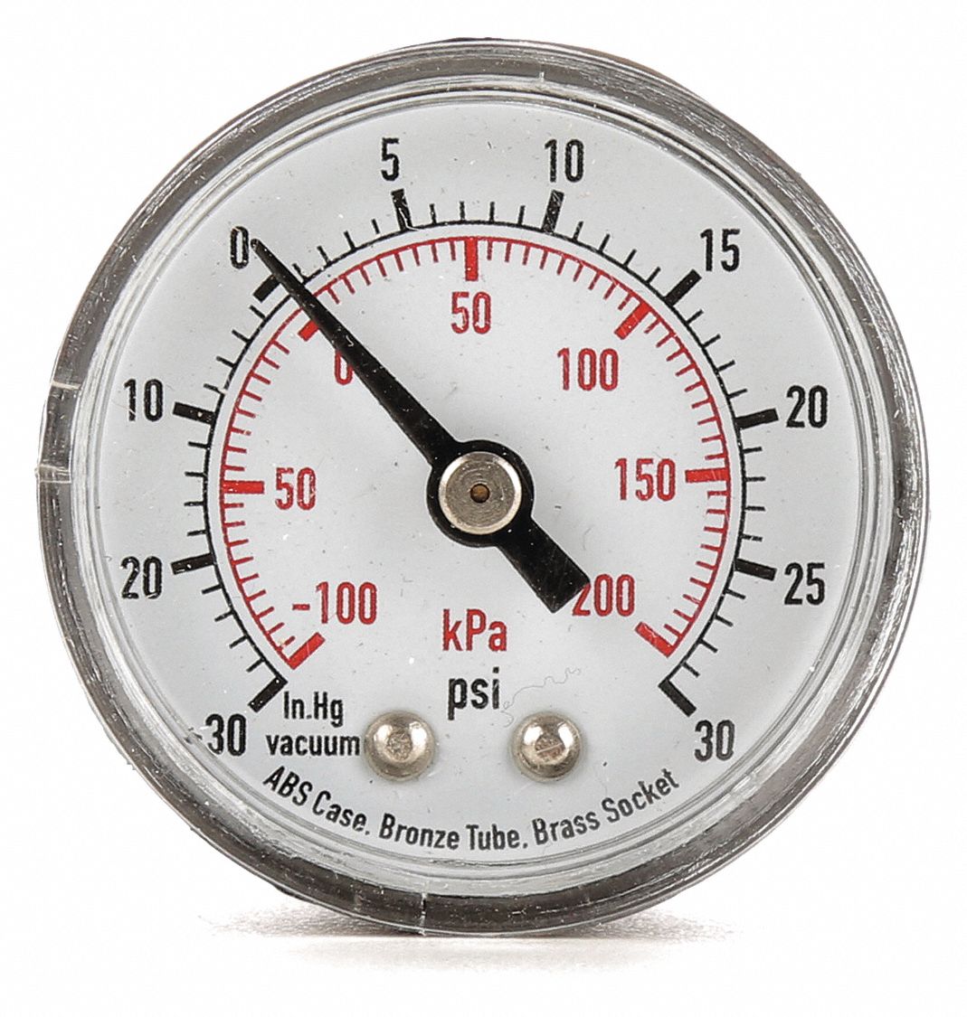 30 in Compound Gauge Hg VAC to 0 30 psi 