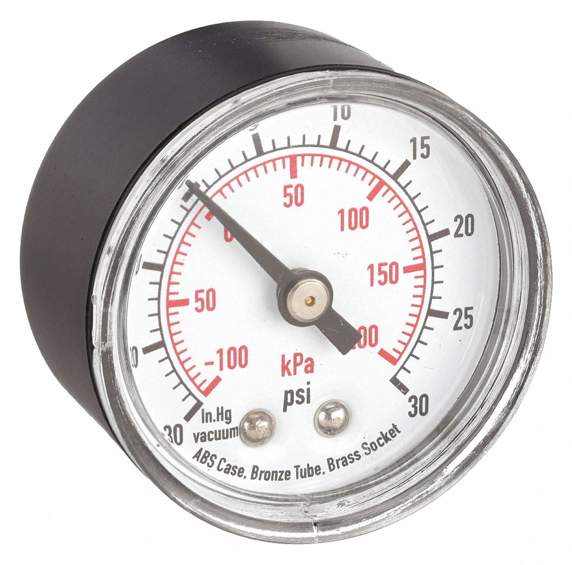 COMPOUND GAUGE,1 1/2 IN,VAC TO 30 P