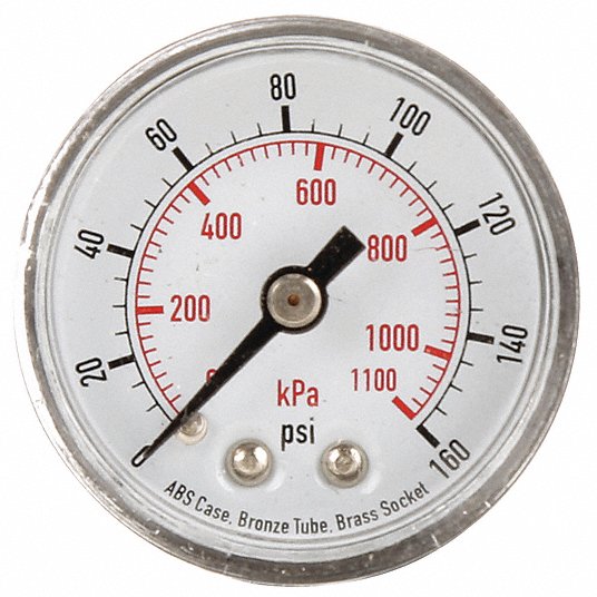 0 to 60 psi Grainger Approved NEW 4FLR1 1-1/2'' Test Pressure Gauge 