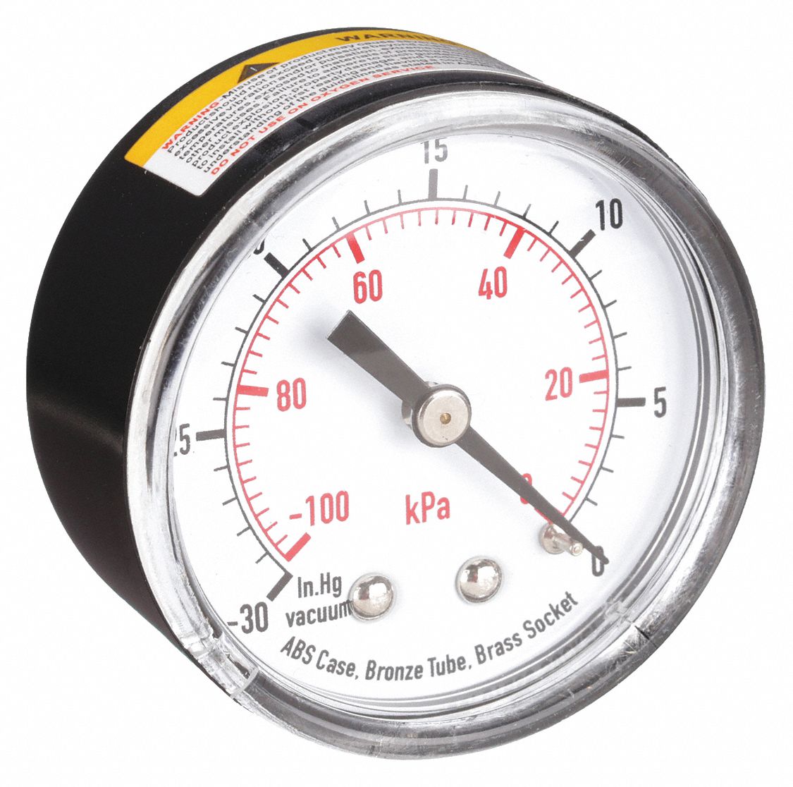 VACUUM GAUGE,2 IN,30 IN HG,BACK