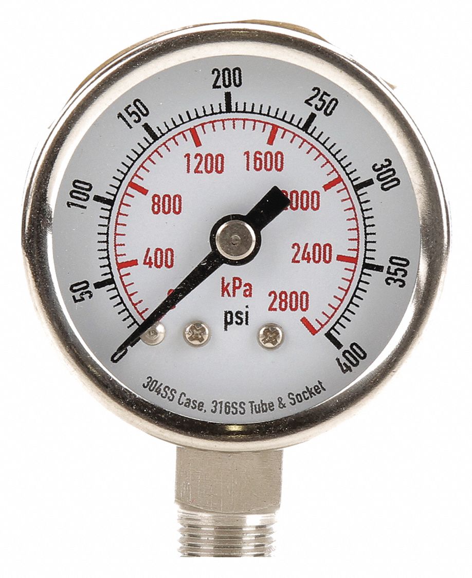 Pressure Gauge, 0 to 400 psi 