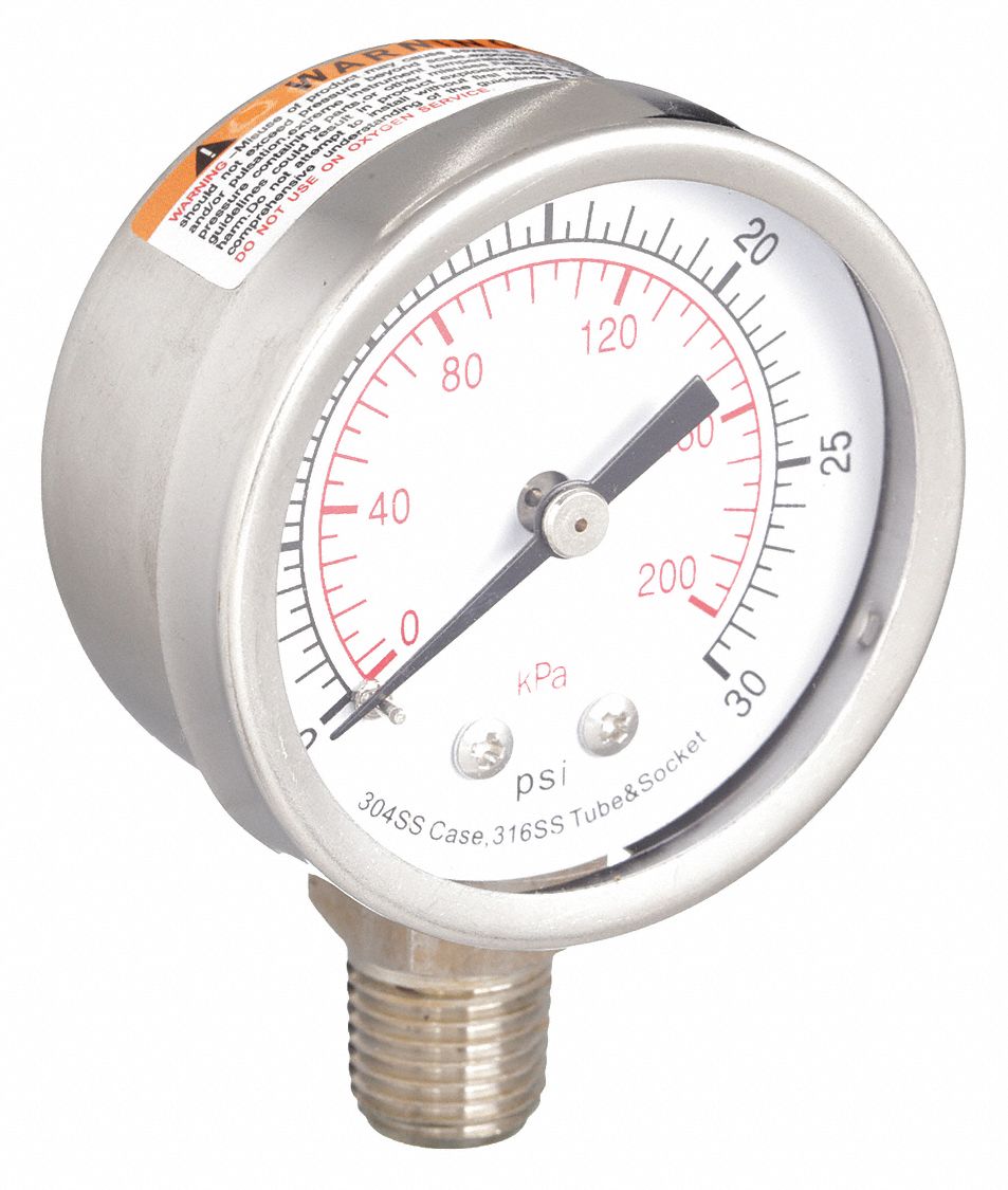 MANOMETRE,2 PO,30 PSI,IN,INF