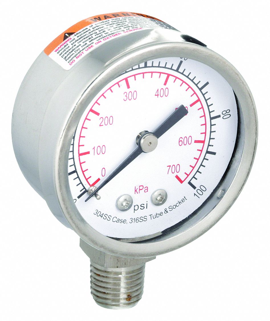 MANOMETRE,2 PO,100PSI,IN,INF