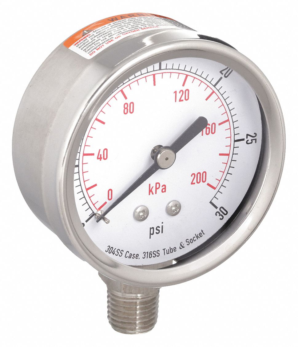 MANOMETRE,2 1/2 PO,30 PSI,IN,INF