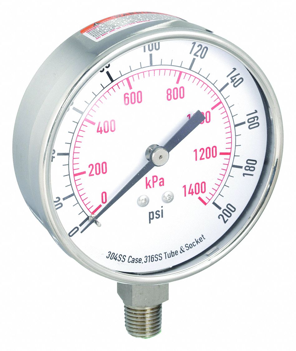 MANOMETRE,3 1/2 PO,200 PSI,IN,INF