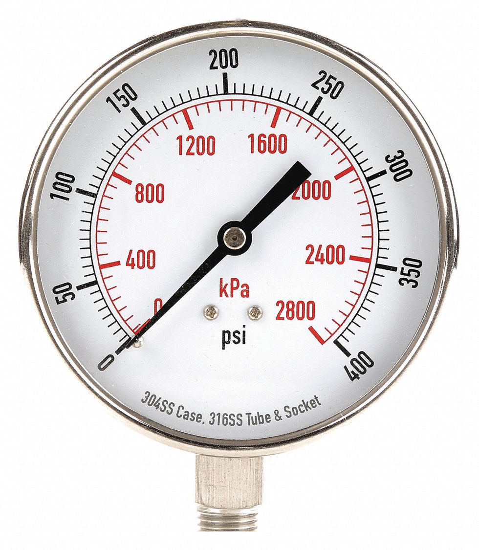 GRAINGER APPROVED Commercial Pressure Gauge 4FMR34FMR3 Grainger