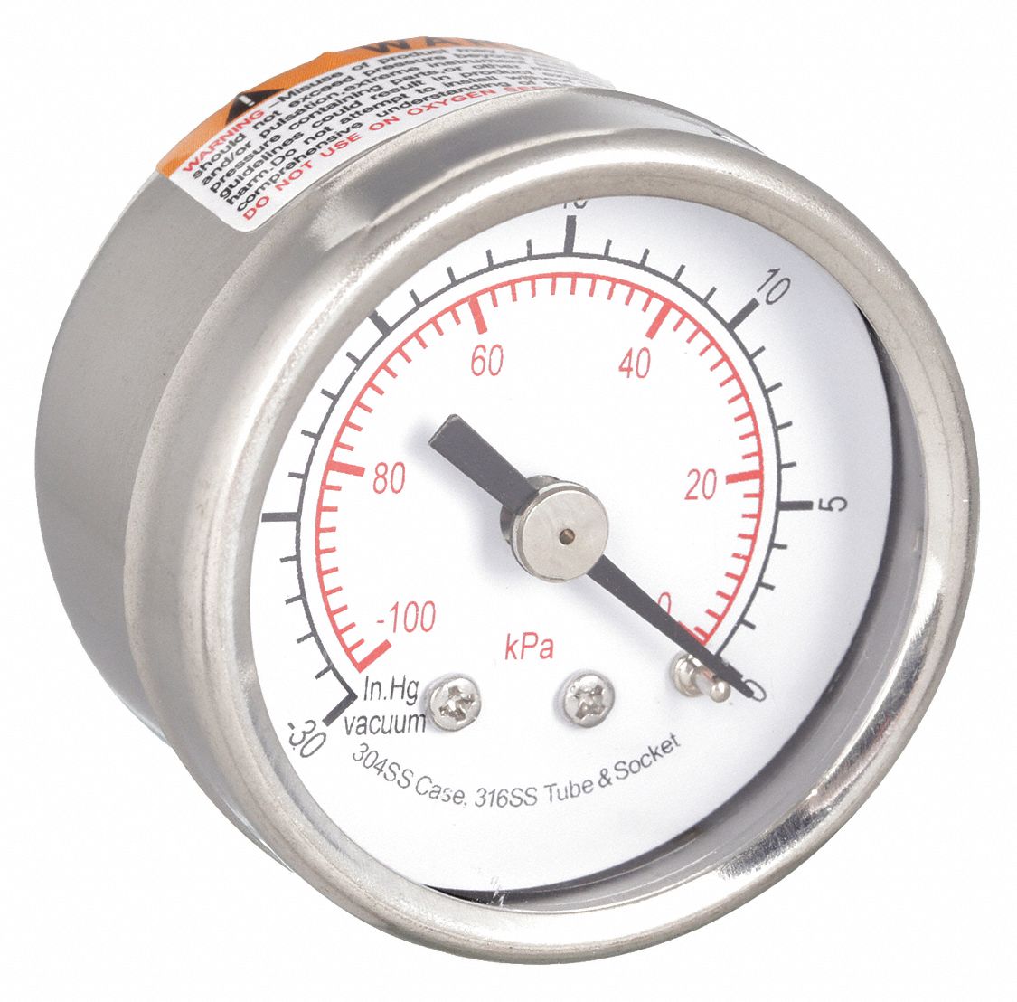 MANOM VID,1 1/2 PO,ACIER INOX
