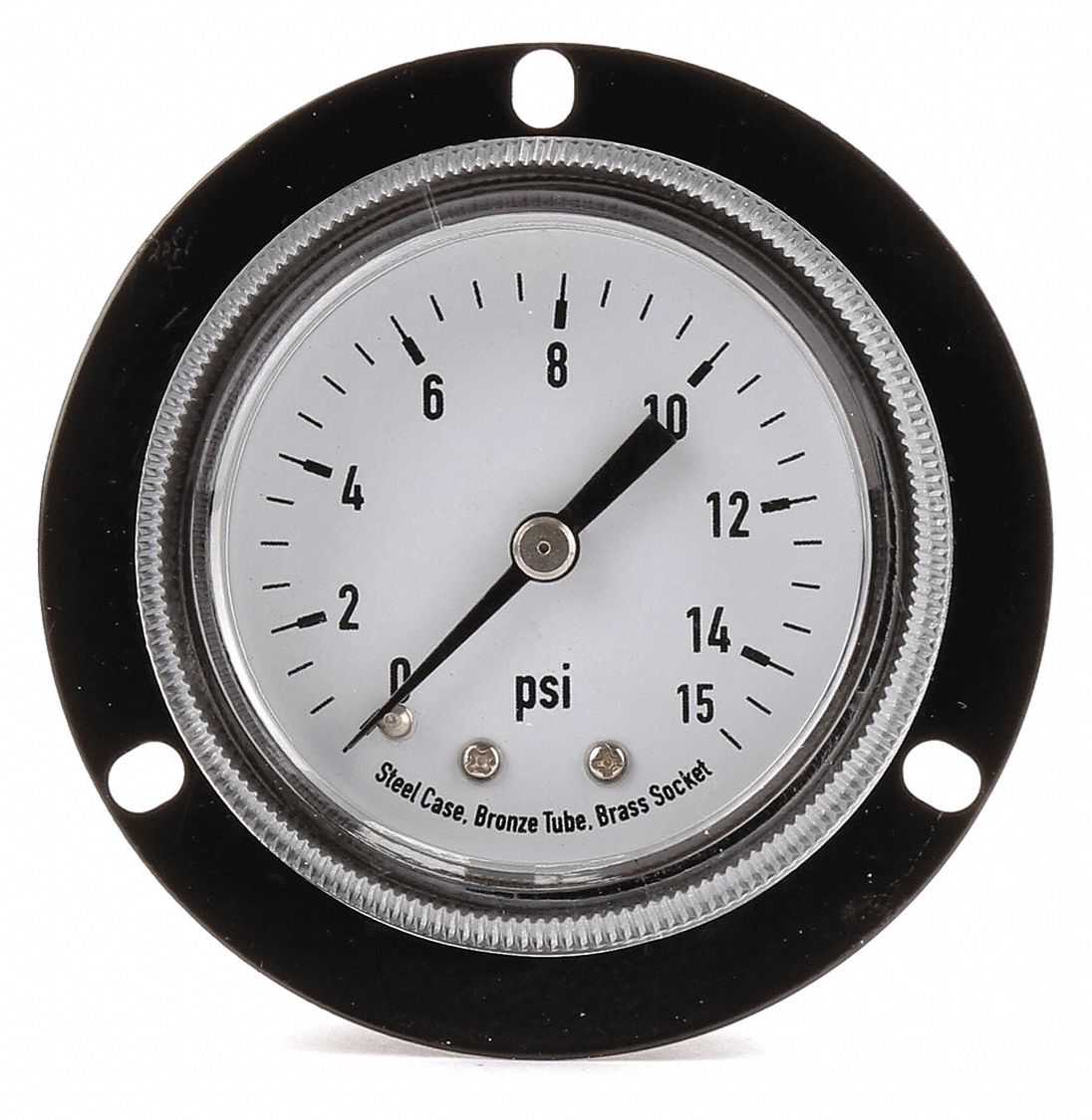 GRAINGER APPROVED Panel-Mount Pressure Gauge: Front Flange, 0 to 600 ...