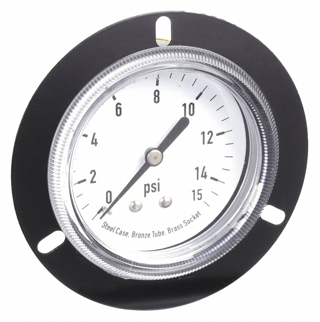 Front Flange, 0 to 15 psi, PanelMount Pressure Gauge 4FNC24FNC2