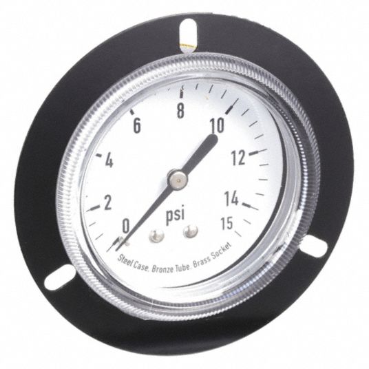 Front Flange 0 To 15 Psi Panel Mount Pressure Gauge 4fnc2 4fnc2 Grainger