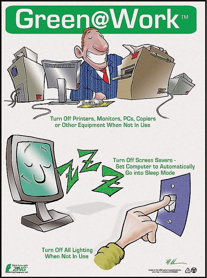 Environmental Awareness Poster: 22 in x 16 in Nominal Sign Size, No Protective Coating, English