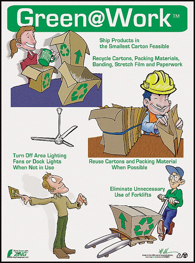 Environmental Awareness Poster: 22 in x 16 in Nominal Sign Size, No Protective Coating, English