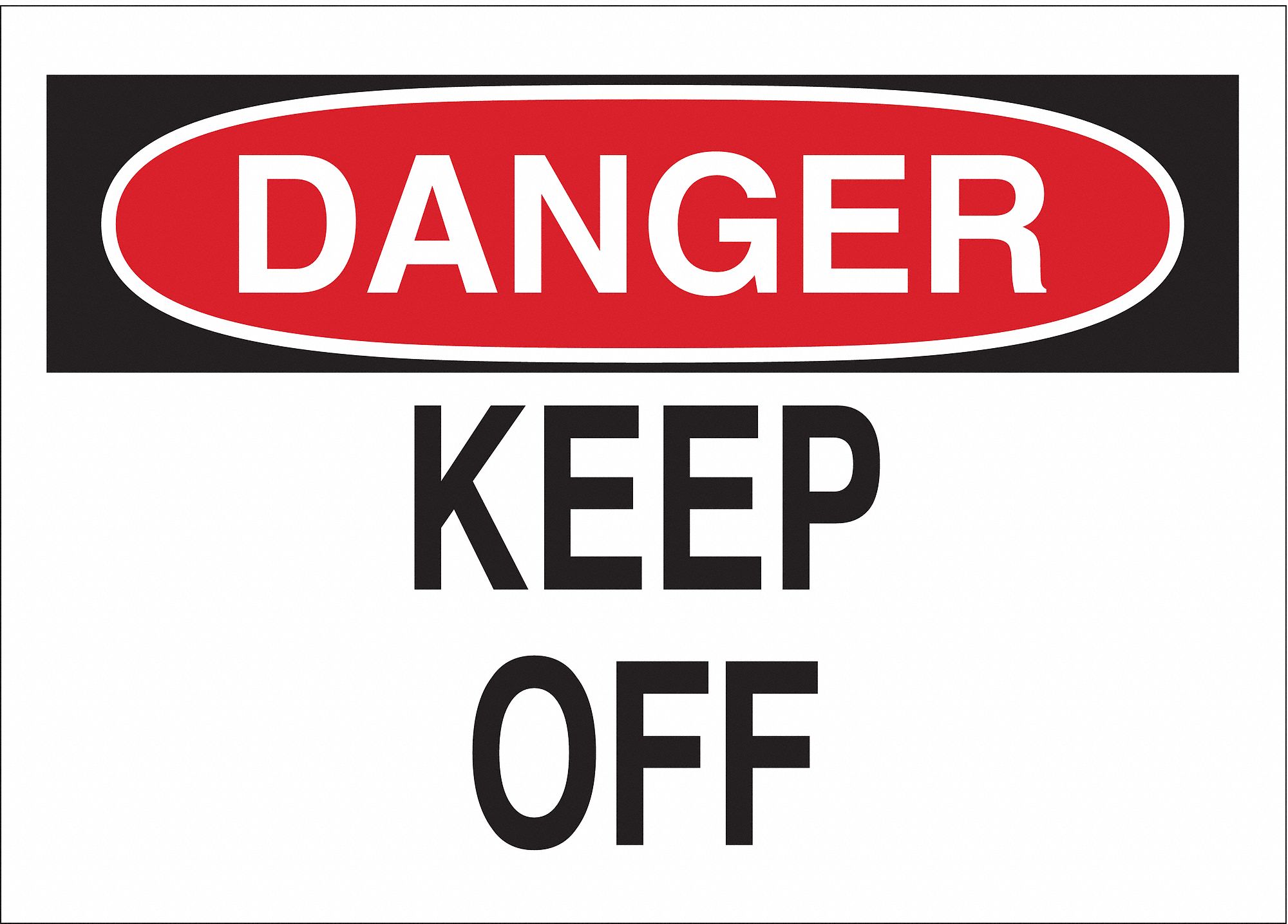 DANGER SIGN, ALUMINUM, 10 IN WIDTH, 7 IN HEIGHT, WHITE, WITH MOUNTING HOLES