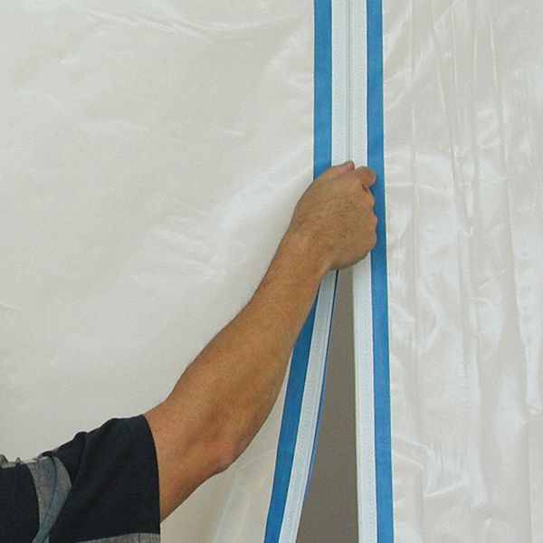 ZIPUP SelfAdhesive Zipper, Blue, Fabic, Plastic, 7 ft Height, PK 2 4FPK6ZipUp Grainger