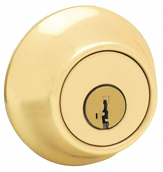 KWIKSET Deadbolt Less Cylinder 2, Bright Brass, Best F, Different, ANSI A156.5, Commercial