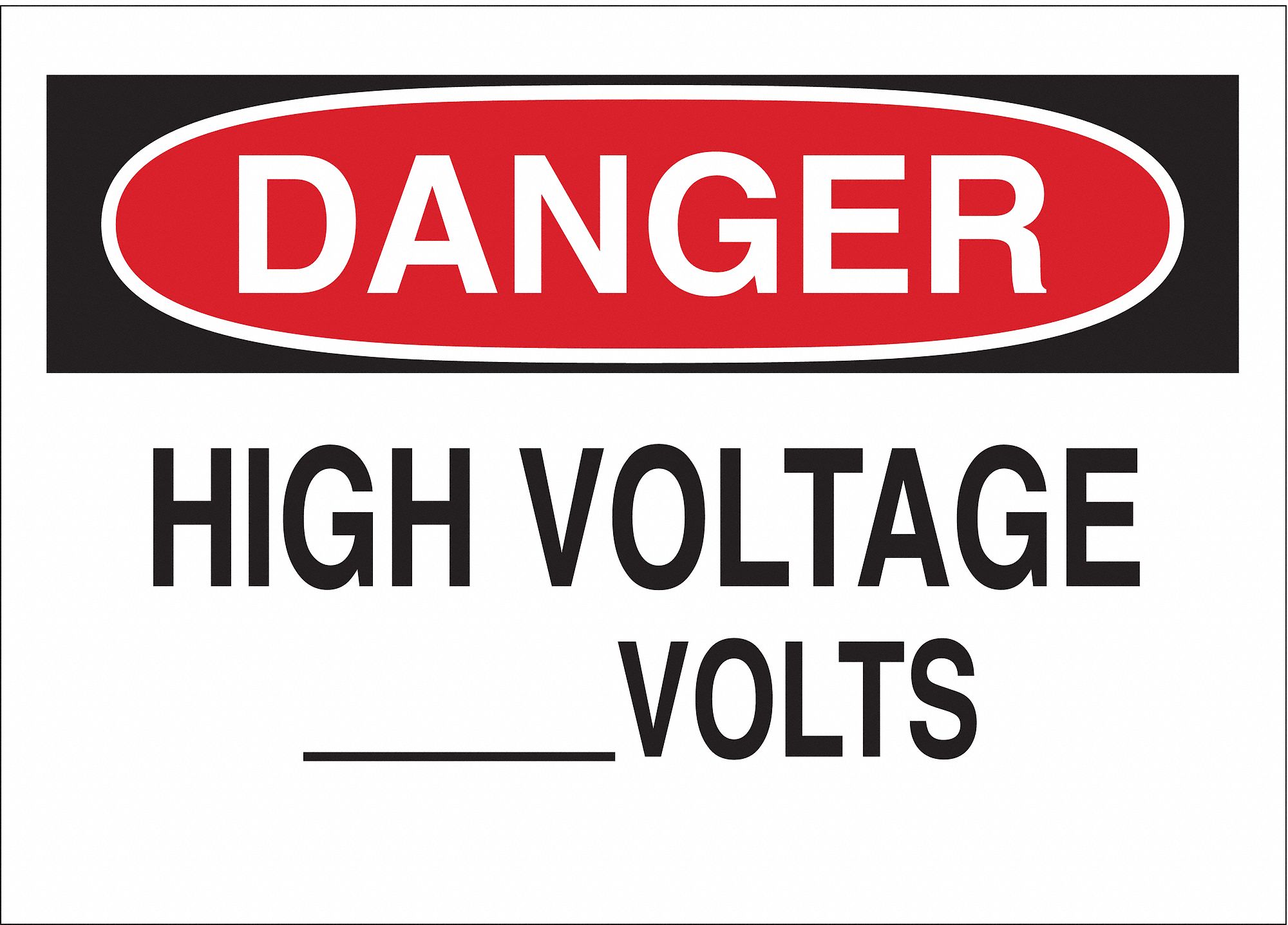 Danger Sign, 7 x 10In, R and BK/WHT, ENG, HV