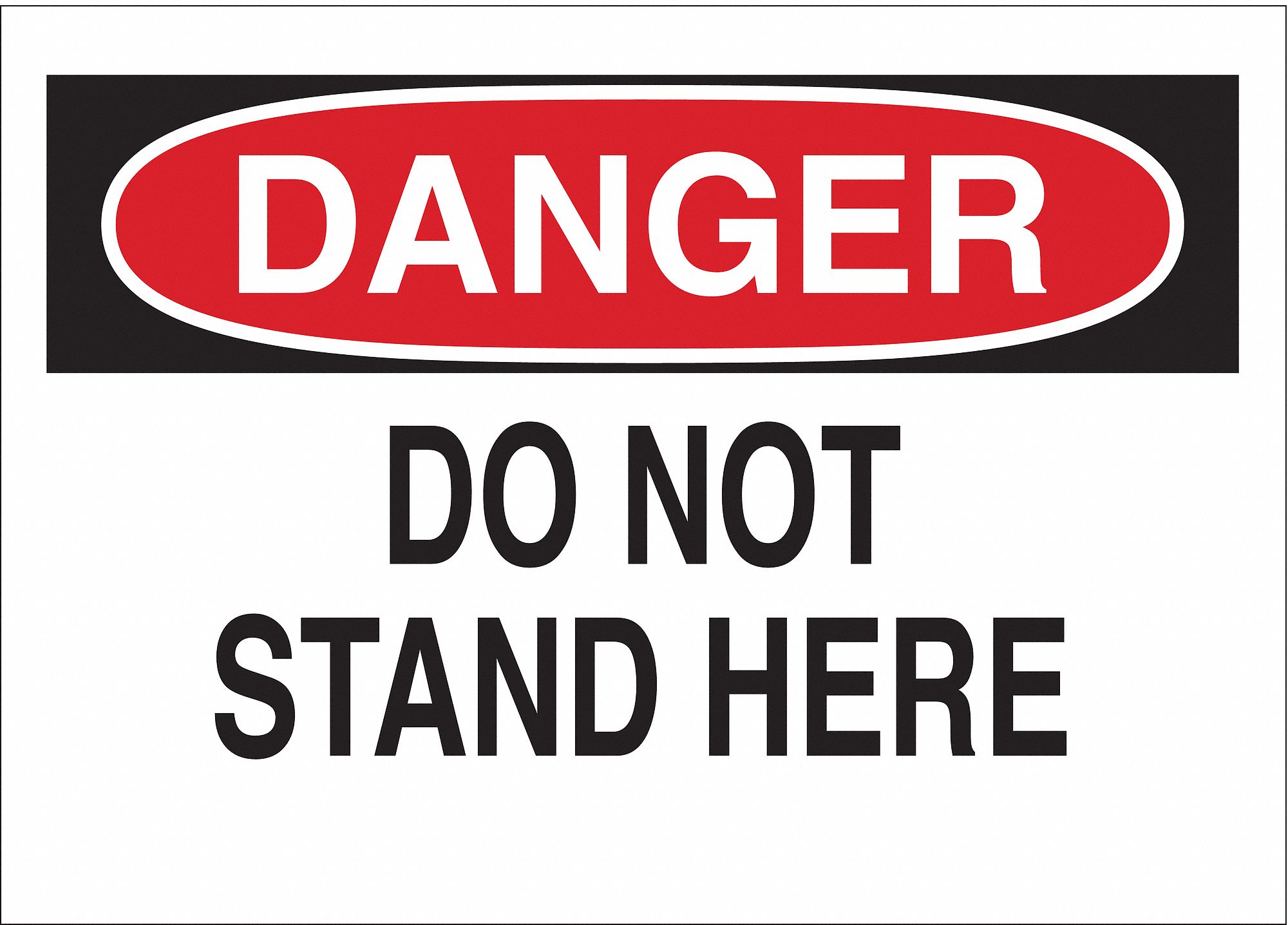 DANGER SIGN, PLASTIC, 10 IN WIDTH, 7 IN HEIGHT, WHITE, WITH MOUNTING HOLES