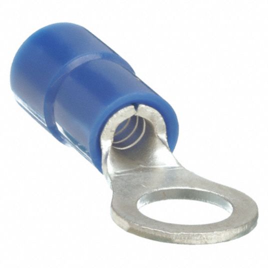 BLUE insulated 16-14awg crimp Ring Terminal for #10 screws & studs