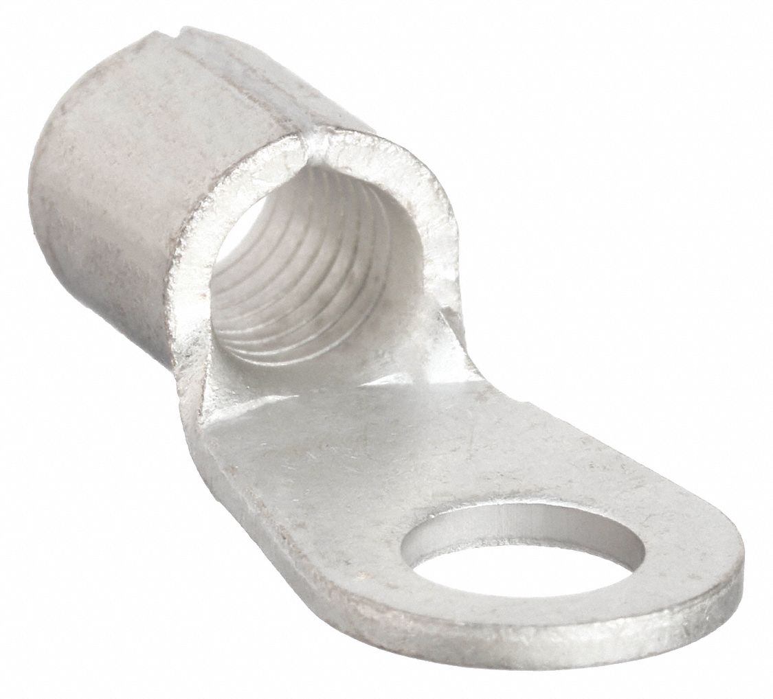 RING TERMINAL, BARE, ⅜ IN STUD SIZE, 4 AWG TO 4 AWG WIRE SIZE RANGE, 20 PK