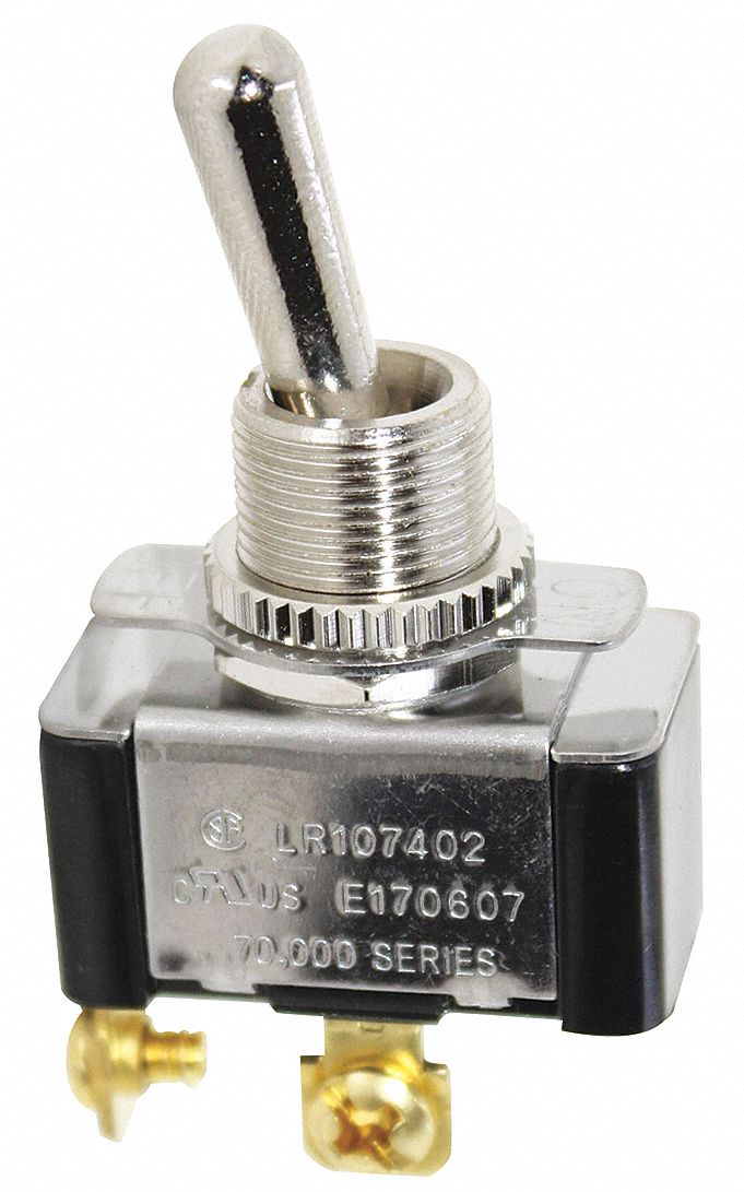 Toggle Switch,SPST,10A @ 250V,Screw